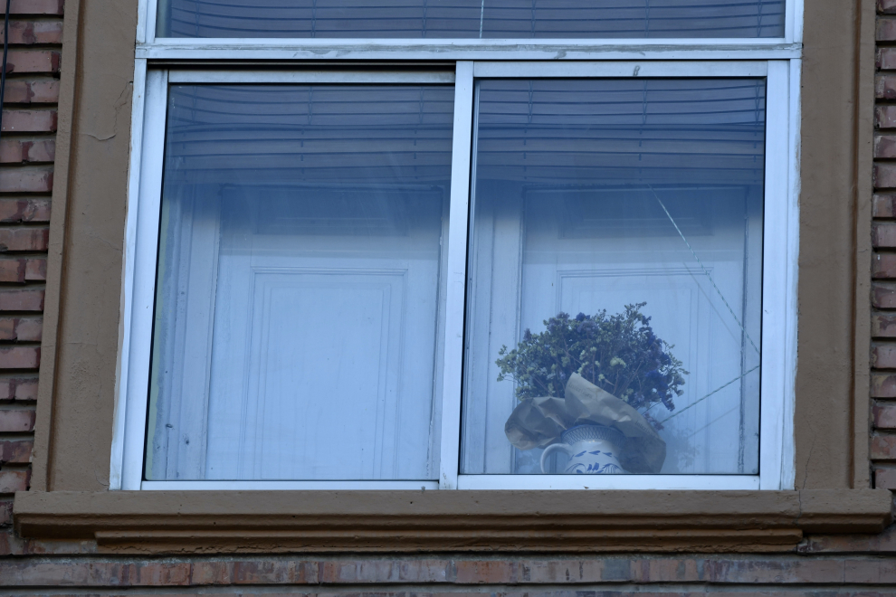 Balcones engalanados en Zaragoza el Día del Pilar 2020