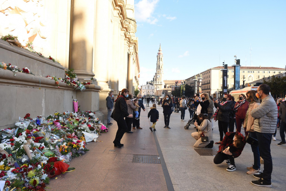 La plaza del Pilar, este lunes 12 de octubre por la tarde