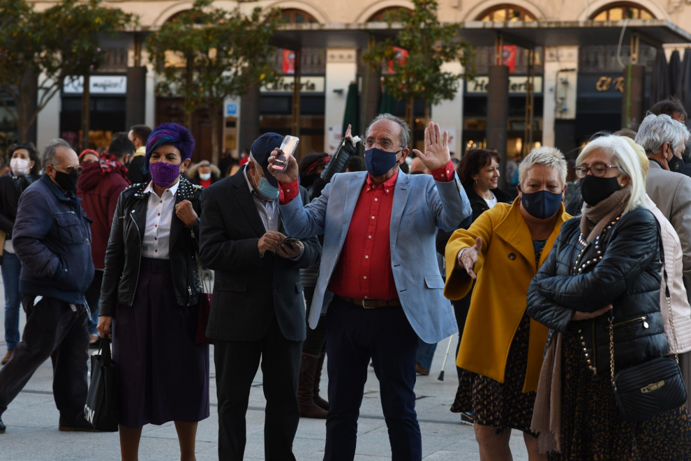 La plaza del Pilar, este lunes 12 de octubre por la tarde