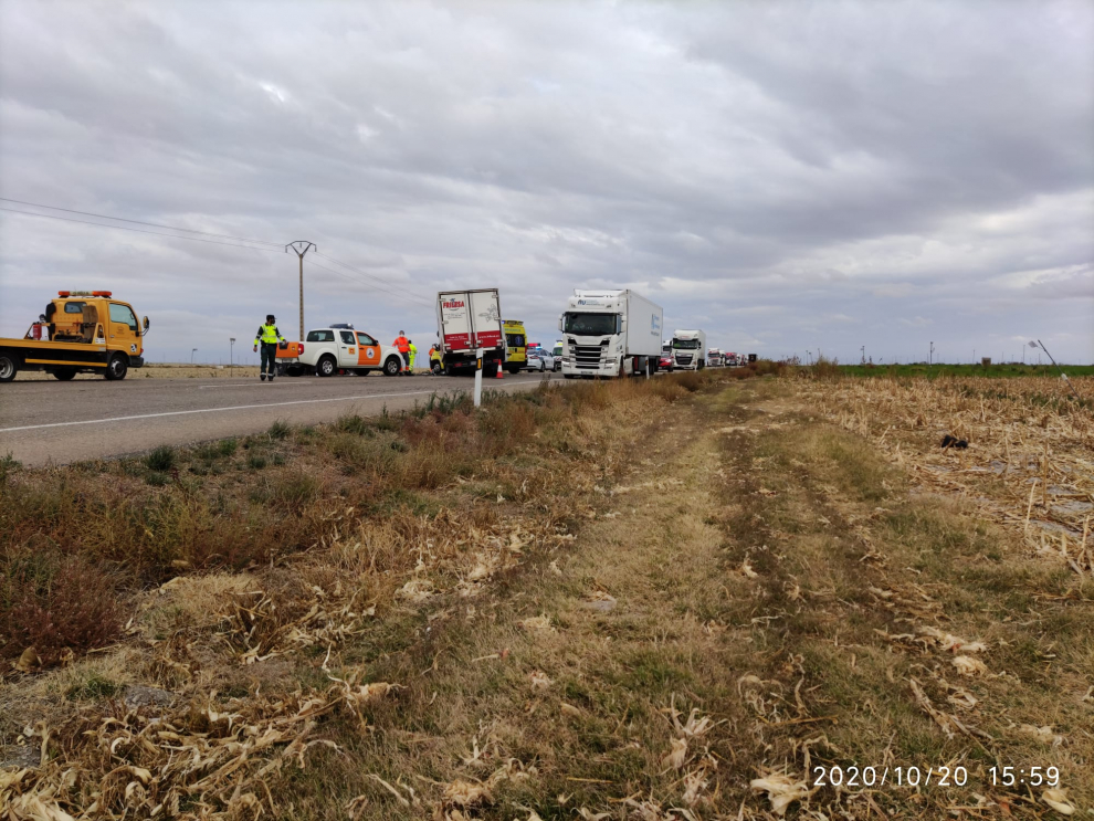 Accidente mortal de tráfico en la N-II a la altura de Bujaraloz