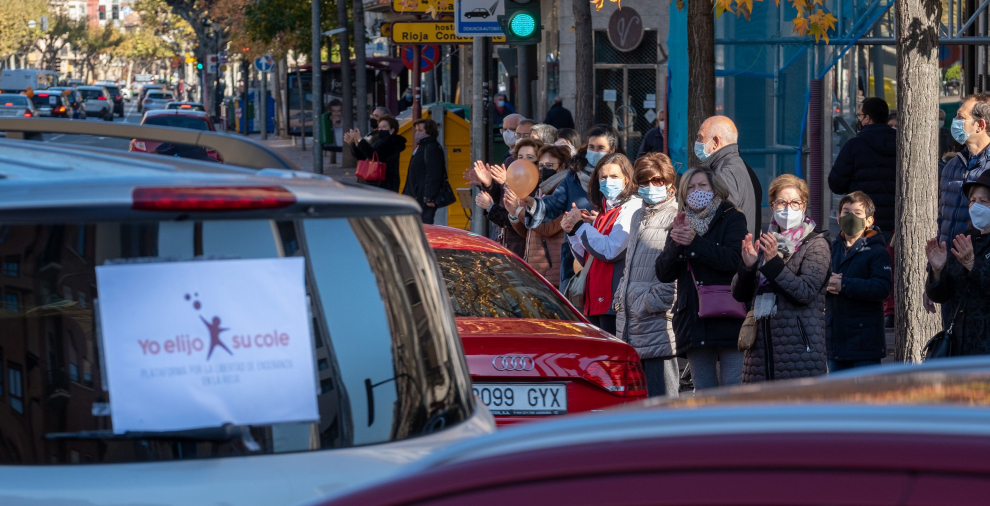 La protesta de la enseñanza concertada también ha llenado las calles de Logroño
