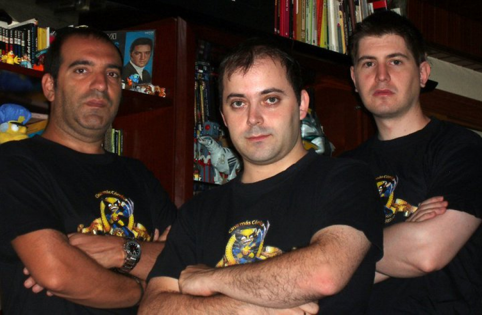 Equipo fundador de Cinemascomics: Carlos Gallego, David Larrad y Manuel Moros.