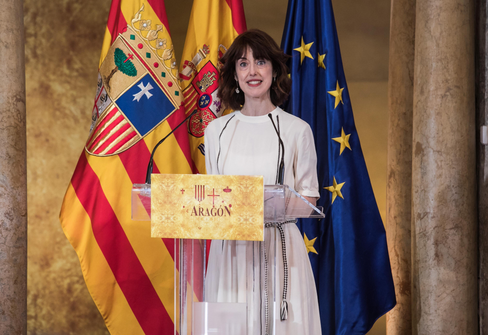 Irene Vallejo en el acto institucional del Día de Aragón.