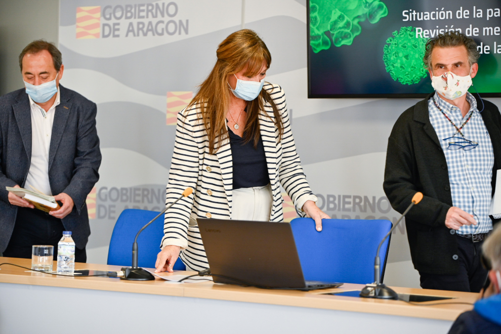Rueda de prensa de Sanidad del Gobierno de Aragón para tratar las nuevas restricciones