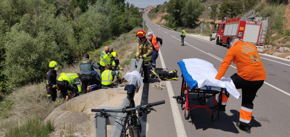 Accidente de un ciclista en Zaidín