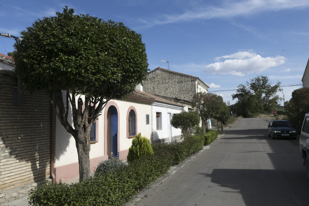 Vistas de San Jorge, pueblo de colonización en la provincia de Huesca.