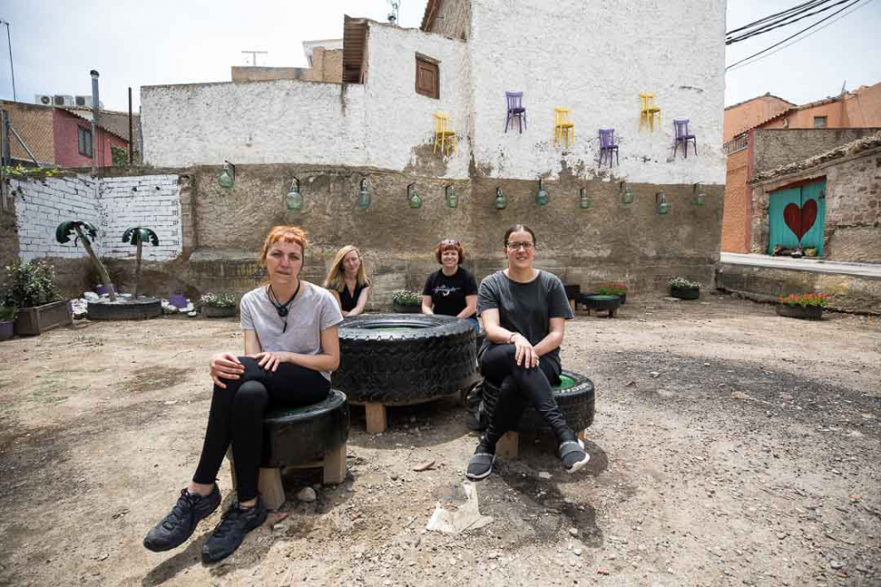 Laura Sánchez Martínez, Virginia Colás Martínez y Elena Bellido Martínez e Inmaculada Sánchez García, de Bureteando Ando