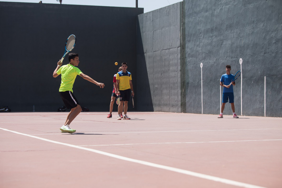 Jesús Parla, Darío Dobato, Rafael Sabías y Asier Moreno, jugadores del Club Frontenis Quinto