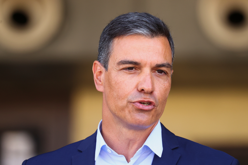 Spain's PM Sanchez attends a news conference, in Torrejon de Ardoz