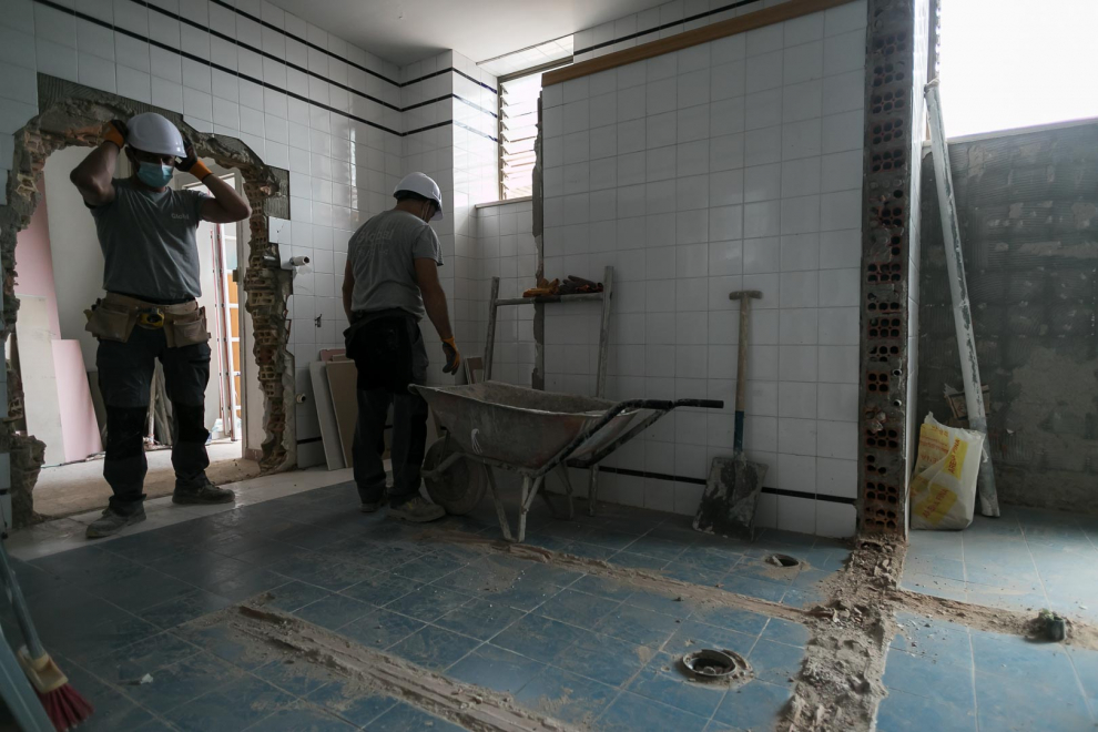 Obras de remodelación en la residencia juvenil Baltasar Gracián.
