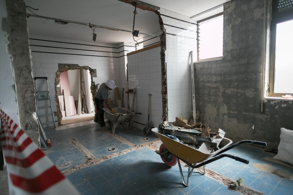 Obras de remodelación en la residencia juvenil Baltasar Gracián.