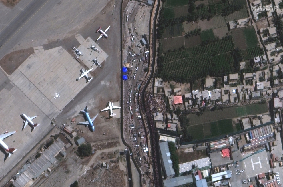 Vista aérea del aeropuerto internacional de Kabul