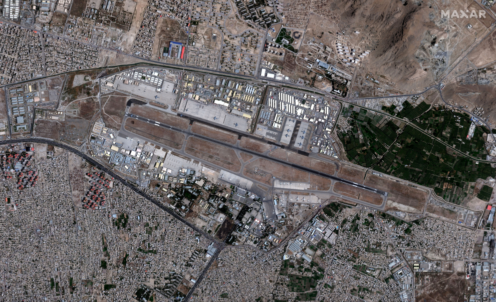 Vista aérea del aeropuerto internacional de Kabul