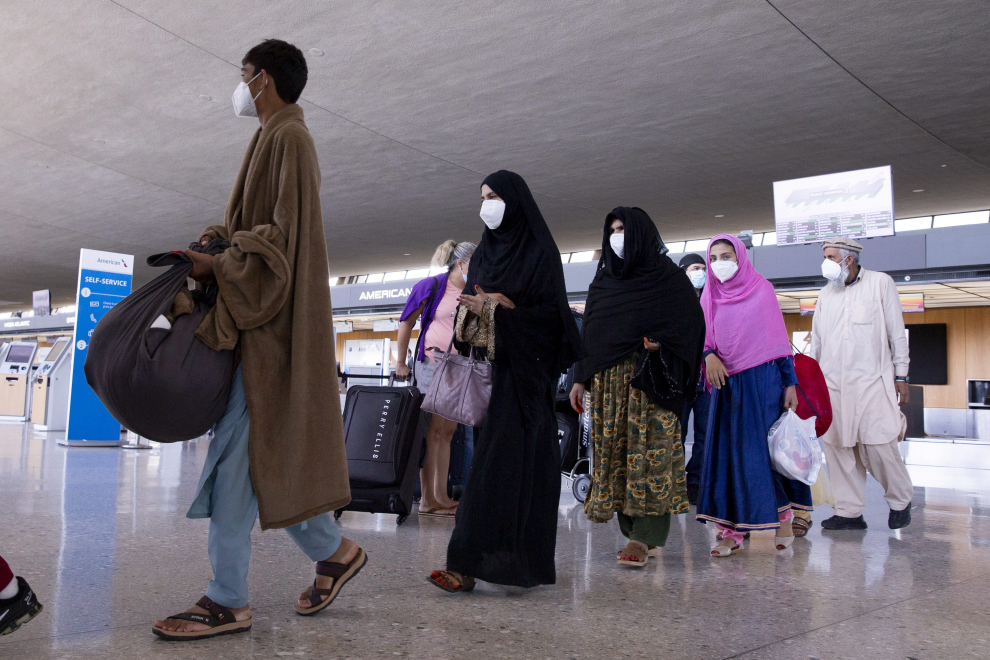 Población afgana evacuada a Estados Unidos.