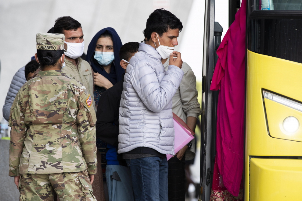 Población afgana evacuada a Estados Unidos.