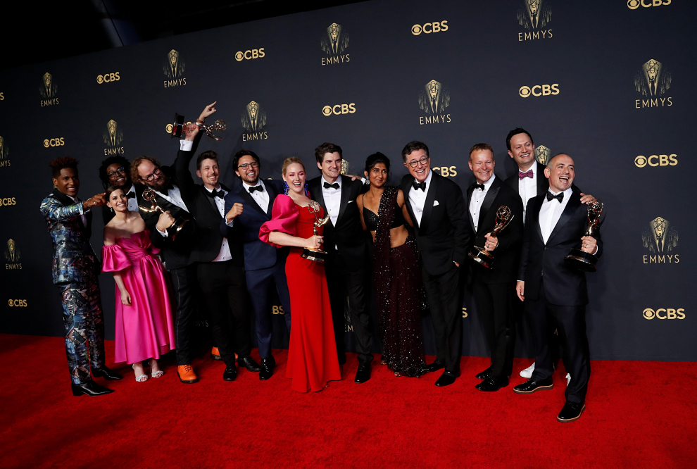 Stephen Colbert y su equipo.