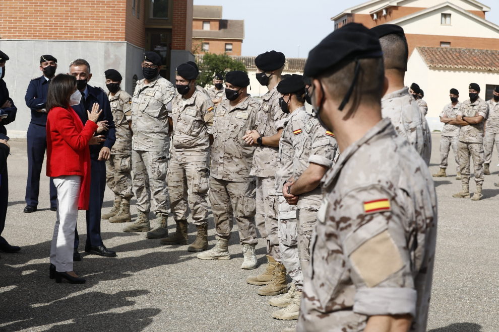 Visita de Margarita Robles, ministra de Defensa, a la Base Aérea de Zaragoza