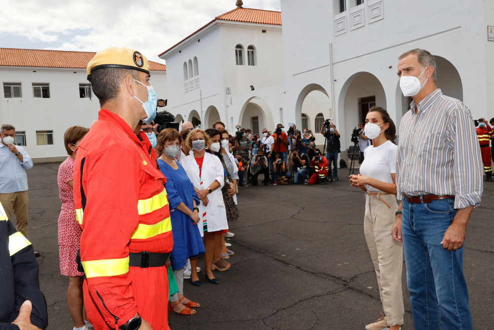 Spain's King Felipe VI visits the Canary Island of La Palma days after the volcanic eruption