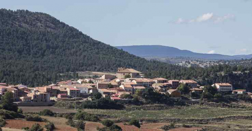 Vista panorámica de Moscardón, pueblo de Teruel