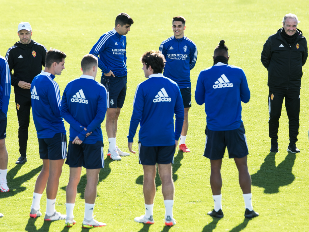 Entrenamiento del Real Zaragoza en La Romareda