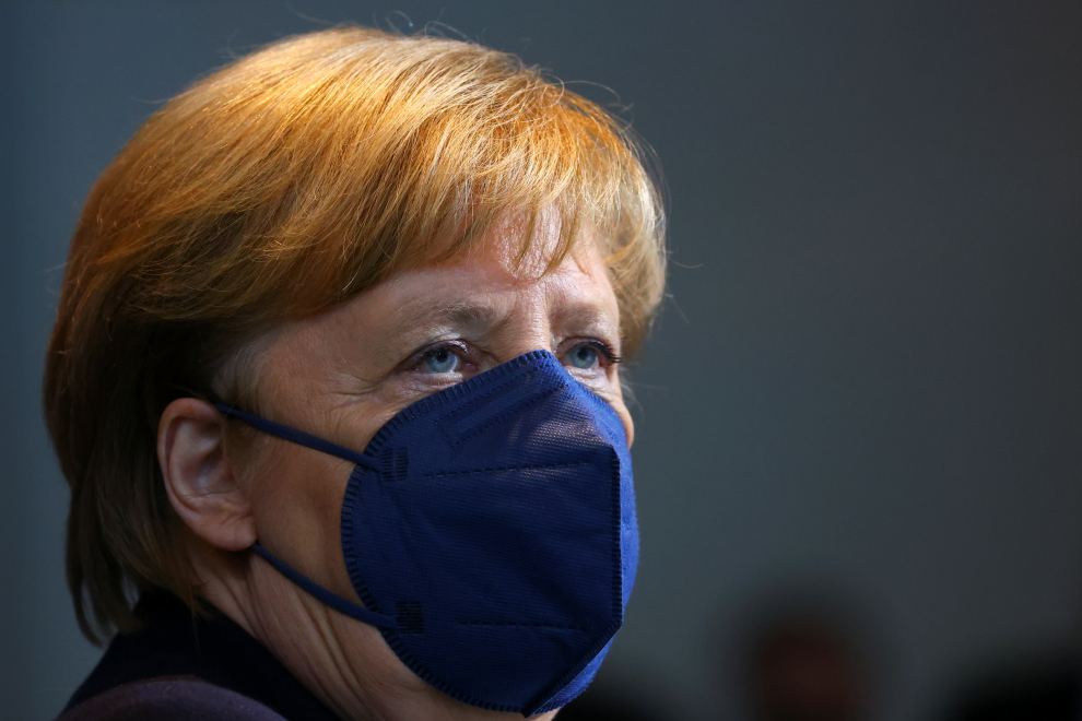 Former German Chancellor Merkel bids farewell to her successor Scholz in Berlin