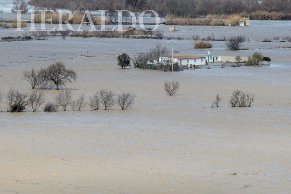 Crecida del río Ebro a su paso por Gallur en 2015
