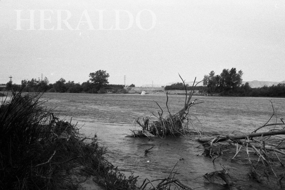Crecida del río Ebro en la provincia de Zaragoza en 1978.