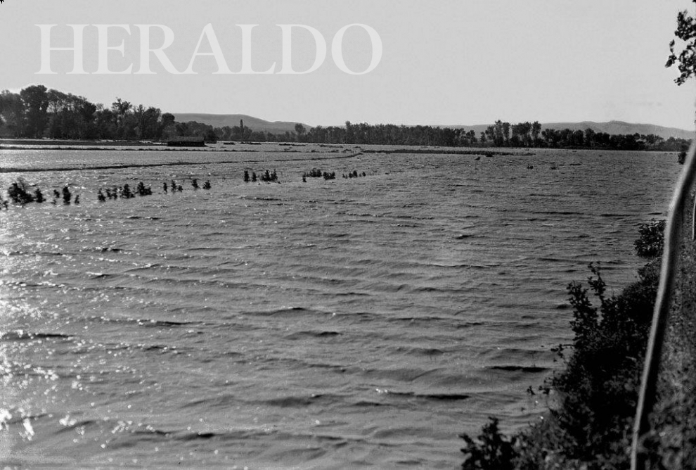 Crecida del río Ebro en Zaragoza en 1961.