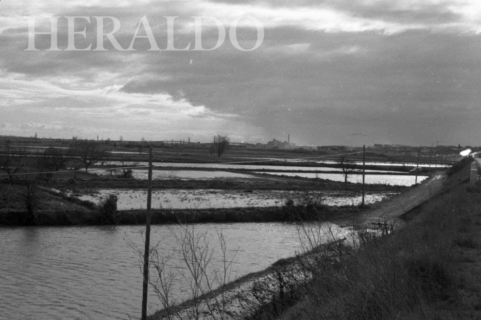 Crecida del río Ebro en Zaragoza en 1978.