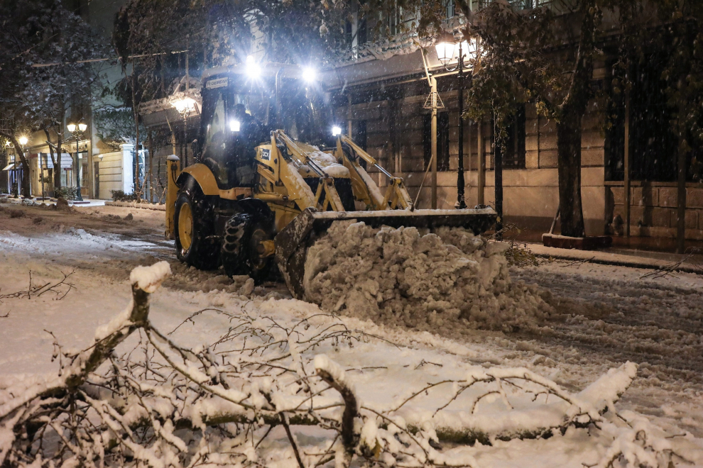 Temporal de nieve en Atenas.