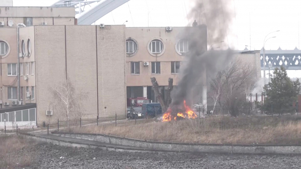 Ataque en el Ministerio de Defensa ucraniano.