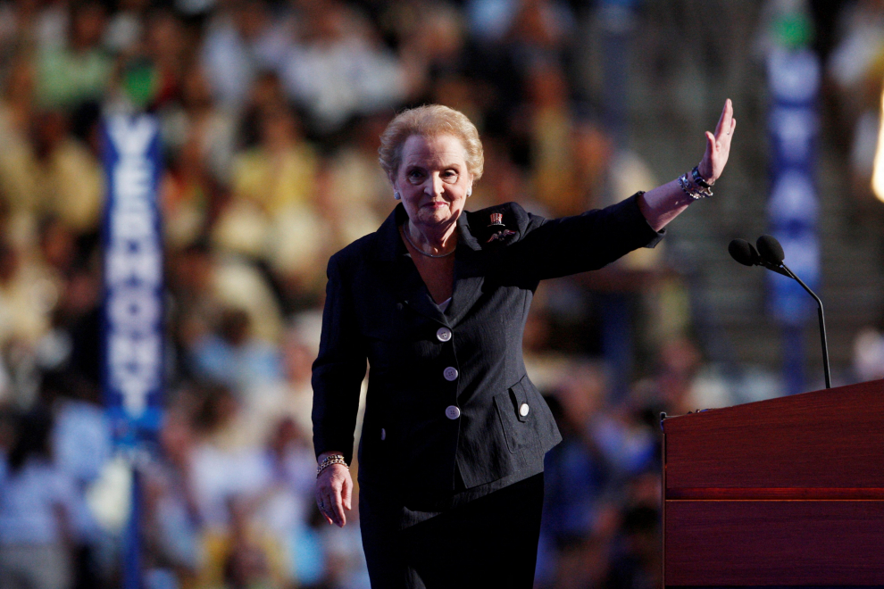FILE PHOTO: Former Secretary of State Madeleine Albright speaks at the Democratic National Convention in Philadelphia, Pennsylvania, U.S. July 26, 2016. REUTERS/Lucy Nicholson/File Photo PEOPLE-MADELEINE ALBRIGHT/