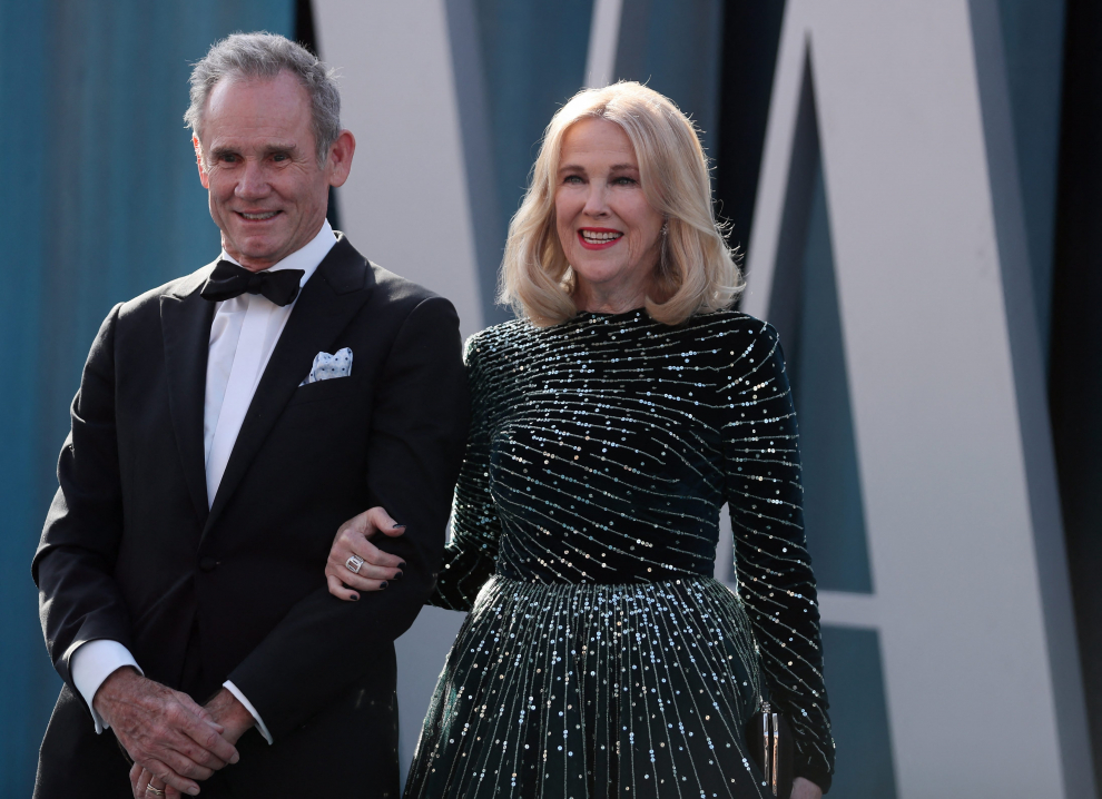 Savannah Guthrie and Michael Feldman arrive at the Vanity Fair Oscar party during the 94th Academy Awards in Beverly Hills, California, U.S., March 27, 2022. REUTERS/Danny Moloshok AWARDS-OSCARS/VANITYFAIR-ARRIVALS