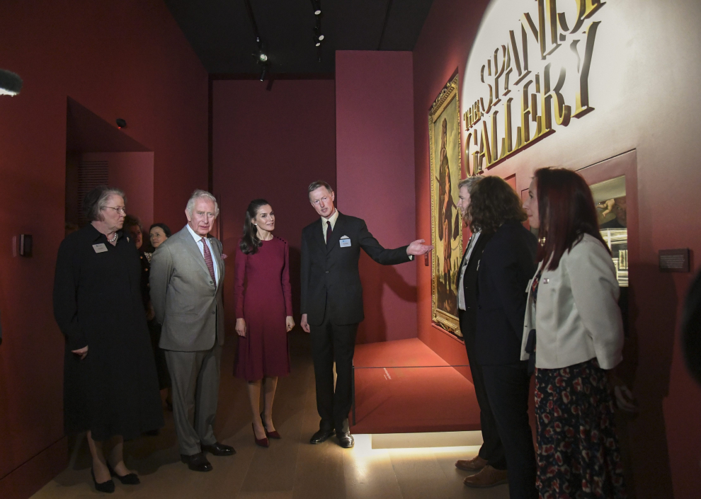 Britain's Prince Charles, and Spain's Queen Letizia visit The Spanish Gallery, in Bishop Auckland, County Durham, Britain April 5, 2022. REUTERS/Russell Cheyne/Pool BRITAIN-ROYALS/CHARLES