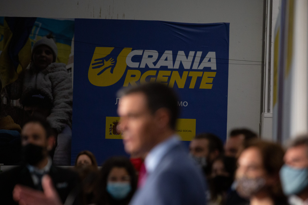 Pedro Sánchez visita un centro de refugiados ucranianos en Barcelona