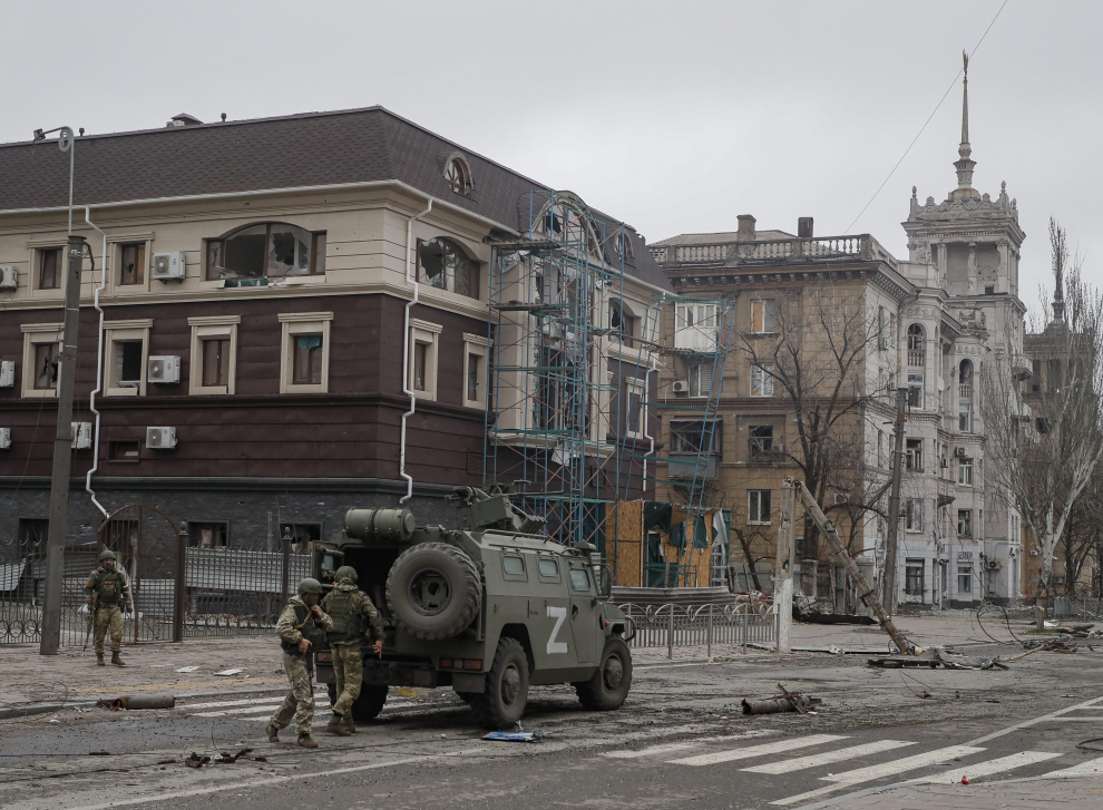 Destrucción en las calles de Mariúpol UKRAINE RUSSIA CONFLICT