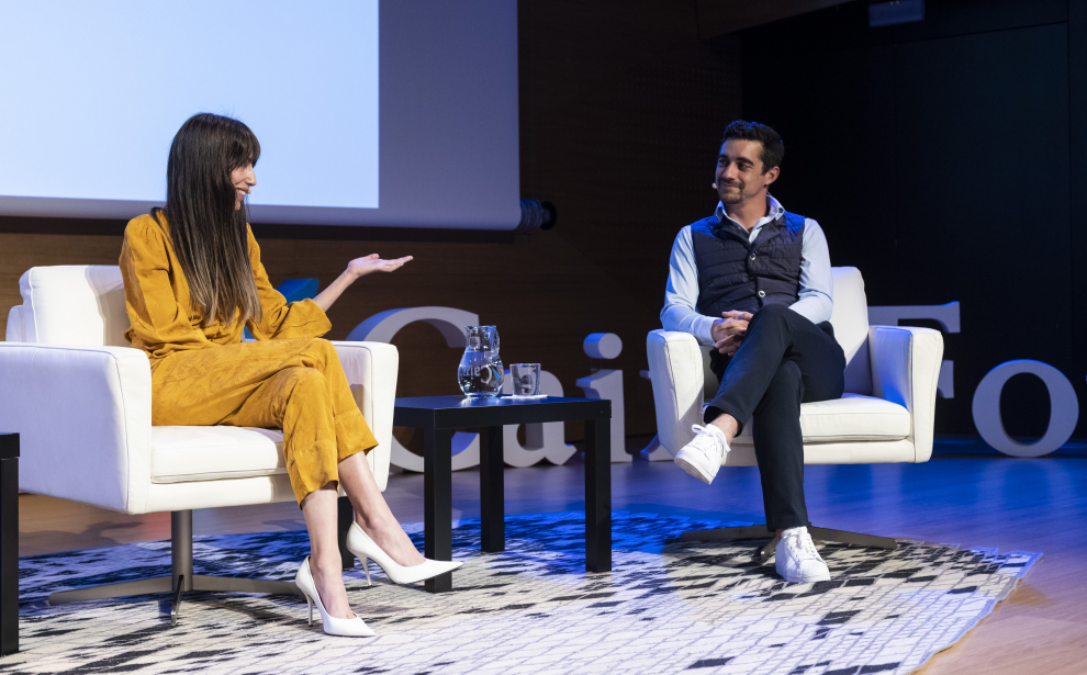 CICLO DE CONFERENCIAS EN EL CAIXA FORUM / ALMUDENA CID Y JAVIER FERNANDEZ / 27/04/2022 / FOTO : OLIVER DUCH[[[FOTOGRAFOS]]]