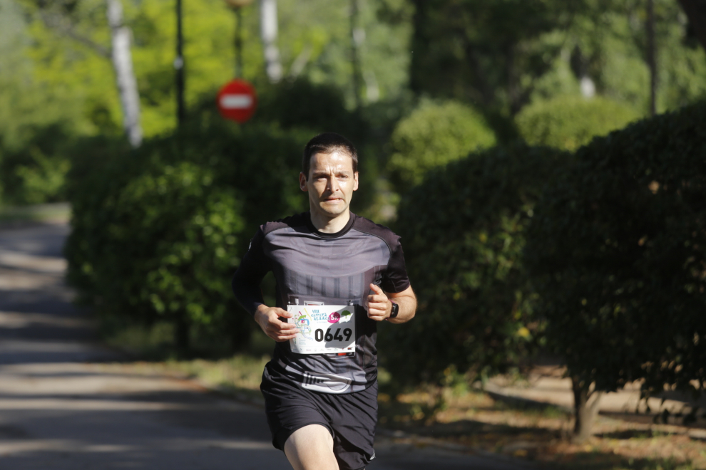 El parque Grande José Antonio Labordeta se ha convertido este domingo por la mañana en un hervidero de gente. Cientos de corredores han participado en las dos pruebas de la VIII Carrera solidaria de Atades, en una mañana llena de actividades y de ambiente festivo.