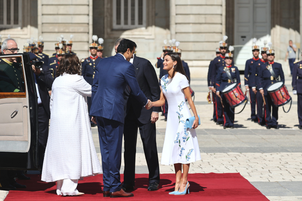 Imágenes de la visita del emir de Qatar y su esposa.