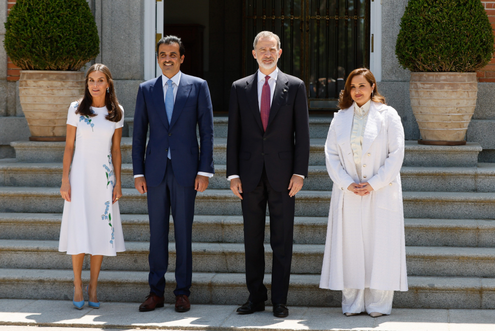Imágenes de la visita del emir de Qatar y su esposa.