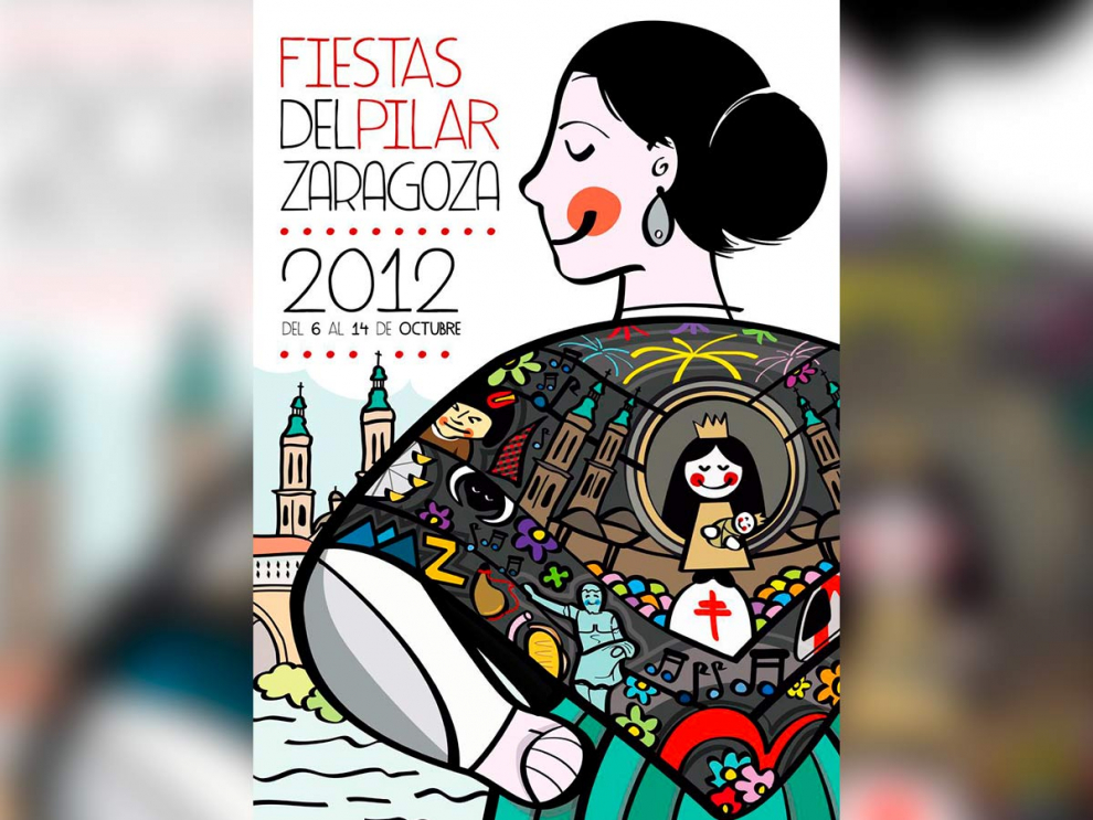 Cartel 'Fiestas bordadas' de Víctor Meneses
