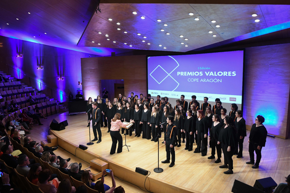 Foto de la primera edición de los Premios Valores de la Cadena Cope, en la sala Luis Galve del Auditorio de Zaragoza