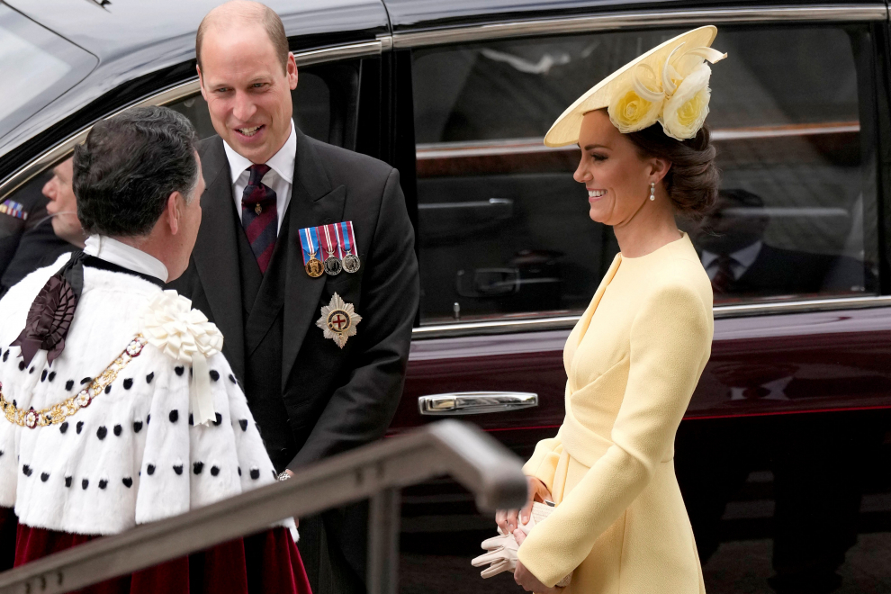 Britain's Prince William and Catherine, Duchess of Cambridge, arrive for the National Service of Thanksgiving held at St Paul's Cathedral during the Queen's Platinum Jubilee celebrations in London, Britain, June 3, 2022. Matt Dunham/Pool via REUTERS BRITAIN-ROYALS/PLATINUM-JUBILEE THANKSGIVING