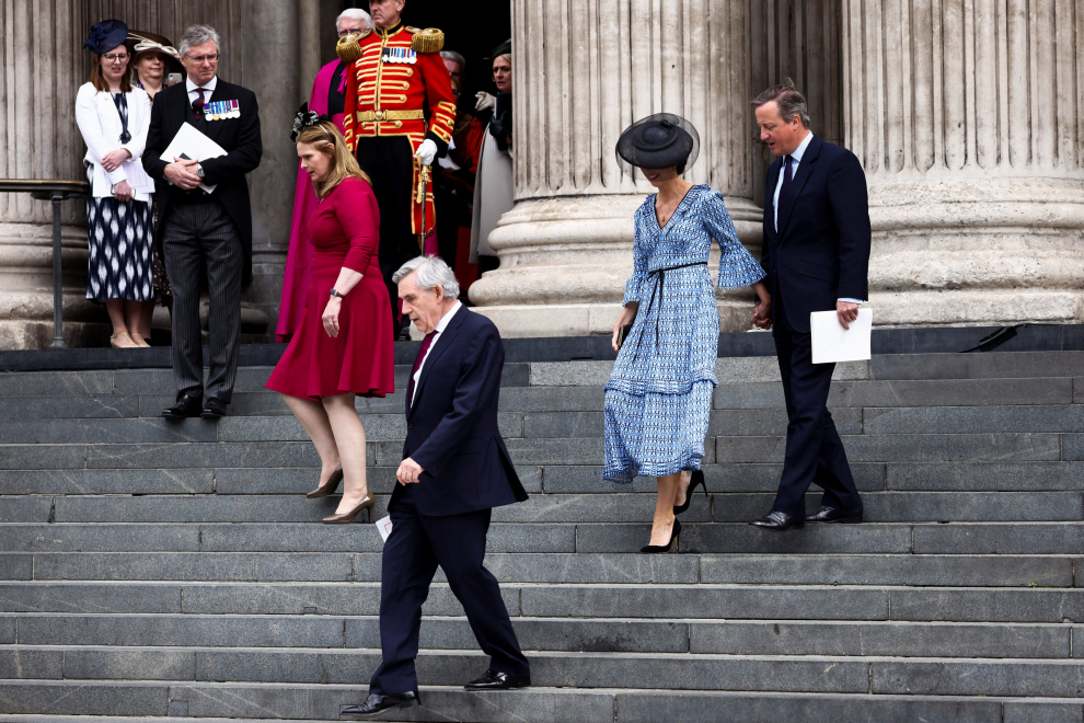 Britain's Prince Harry, Meghan, Duchess of Sussex and Zara Tindall depart after attending the National Service of Thanksgiving held at St Paul's Cathedral during the Queen's Platinum Jubilee celebrations in London, Britain, June 3, 2022. REUTERS/Henry Nicholls/Pool BRITAIN-ROYALS/PLATINUM-JUBILEE THANKSGIVING