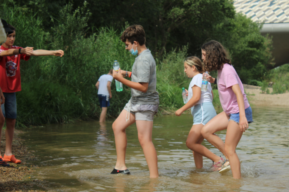 Visita geológica al río Ebro de 50 niños de Primaria de Zaragoza