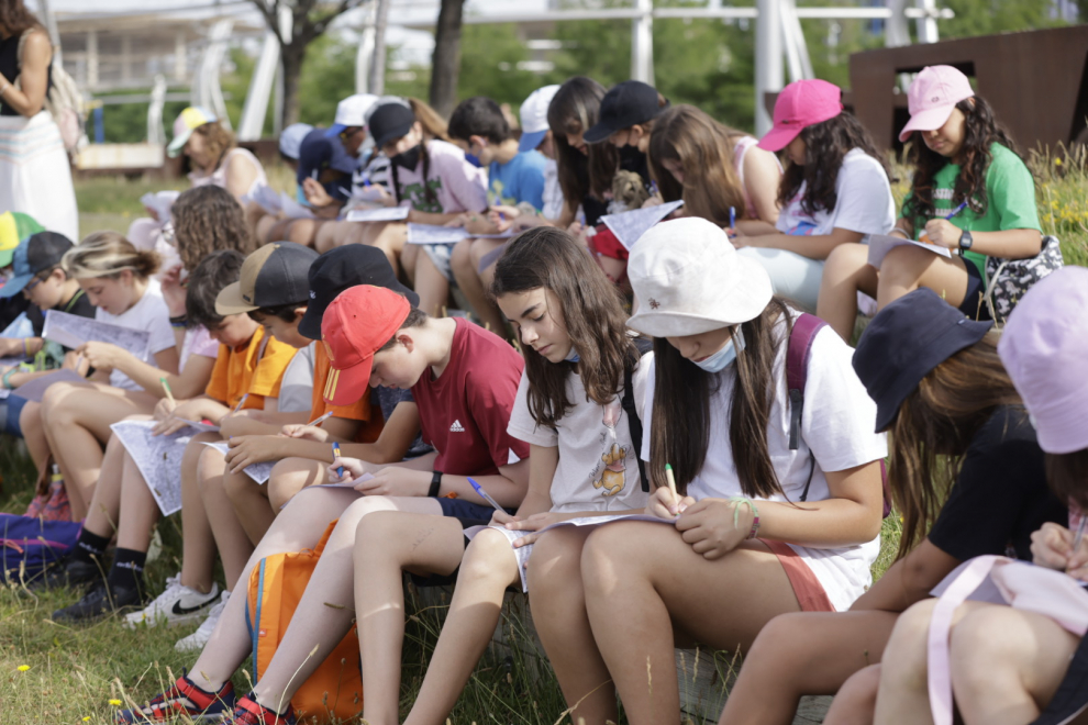 Visita geológica al río Ebro de 50 niños de Primaria de Zaragoza