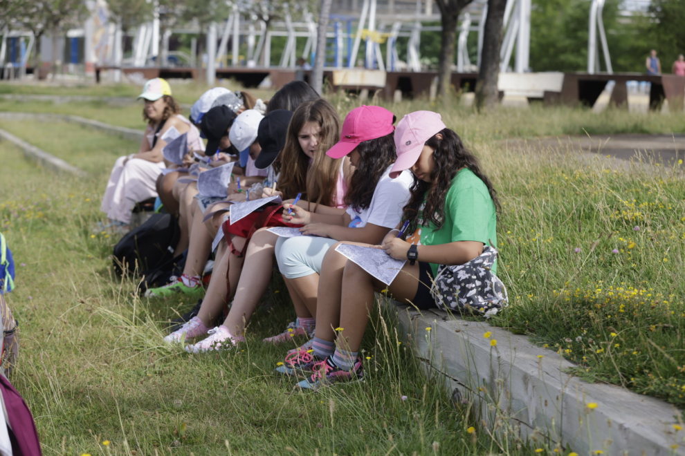 Visita geológica al río Ebro de 50 niños de Primaria de Zaragoza