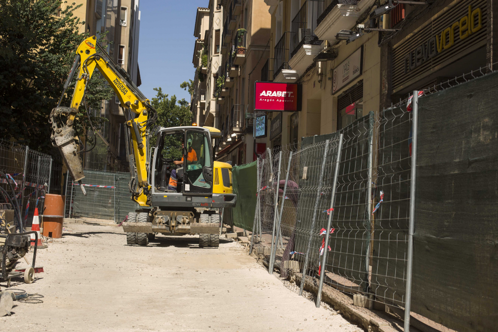 Así avanzan las obras en la calle San Miguel de Zaragoza