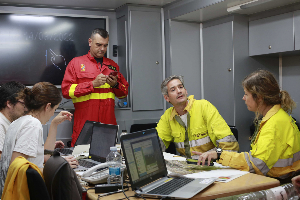 Foto de la reunión de alcaldes afectados por el incendio del Moncayo en Borja