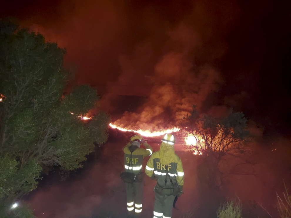 Foto del incendio en las faldas del Moncayo